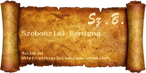 Szoboszlai Benigna névjegykártya